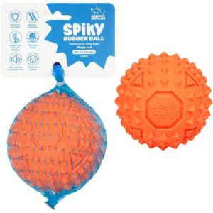 imageBest Pet Supplies Tough Dog Toys for Aggressive Chewers  Squeaky Dog Toys NonToxic Spiky Ball for Dental Health Interactive Toy Orange L35quotOrange