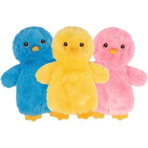 imageBest Pet Supplies Tough Dog Toys for Aggressive Chewers  Squeaky Dog Toys NonToxic Spiky Ball for Dental Health Interactive Toy Pack of 2 Blue Orange M25quotCrinkle Chicken Yellow  Pink  Blue