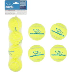 imageBest Pet Supplies Tough Dog Toys for Aggressive Chewers  Squeaky Dog Toys NonToxic Spiky Ball for Dental Health Interactive Toy Pack of 2 Blue Orange M25quotYellow Tennis