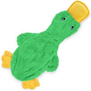 imageBest Pet Supplies Tough Dog Toys for Aggressive Chewers  Squeaky Dog Toys NonToxic Spiky Ball for Dental Health Interactive Toy Pack of 2 Blue Orange M25quotaCrinkle Duck Light Green