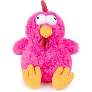 imageBest Pet Supplies Tough Dog Toys for Aggressive Chewers  Squeaky Dog Toys NonToxic Spiky Ball for Dental Health Interactive Toy Pack of 2 Blue Orange M25quotCluck Fuchsia
