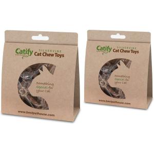 imageNatural Silvervine Cat Chew Toy  Interactive Silver Vine Chewing Toys with Catnip Like Effect  Trio Lollipop 2 Packs of 3Hexagon