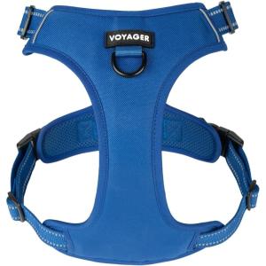 imageVoyager No Pull Dog Harness for Large Dogs Dual Leash Attachments Adjustable Soft but Strong Pet Harness with 3M Reflective Technology Lime Green Nylon M Chest 2025quotHarness Royal Blue Lattice Nylon