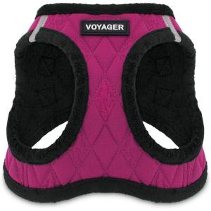 imageVoyager StepIn Plush Dog Harness  Soft Plush Step In Vest Harness for Small and Medium Dogs by Best Pet Supplies  Harness Beige Plush M Chest 16  18quotHarness Red Rose Plush