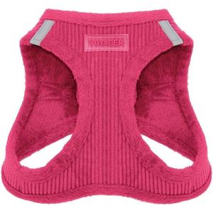 imageVoyager StepIn Plush Dog Harness  Soft Plush Step In Vest Harness for Small and Medium Dogs by Best Pet Supplies  Harness Beige Plush M Chest 16  18quot1Fuchsia Corduroy