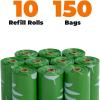 imageBest Pet Supplies Poop Bags for Dogs 50 PostConsumer Recycled Content dog waste bags on rolls fits all poop bag holders for leashes  150 Count Assorted Colors ScentedGRS Green Unscented
