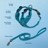 imageVoyager Stepin Lock Adjustable Cat Harness w Cat Leash Combo Set with Neoprene Handle 5ft  Supports Small Medium and Large Breed Cats by Best Pet Supplies  ArmyBlack Trim STurquoise 327