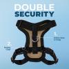 imageVoyager Stepin Lock Adjustable Cat Harness w Cat Leash Combo Set with Neoprene Handle 5ft  Supports Small Medium and Large Breed Cats by Best Pet Supplies  ArmyBlack Trim SHarness Leash Set ArmyBlack Trim