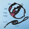 imageVoyager Stepin Lock Adjustable Cat Harness w Cat Leash Combo Set with Neoprene Handle 5ft  Supports Small Medium and Large Breed Cats by Best Pet Supplies  ArmyBlack Trim SBlack TrimFuchsia 327