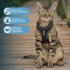 imageVoyager Stepin Lock Adjustable Cat Harness w Cat Leash Combo Set with Neoprene Handle 5ft  Supports Small Medium and Large Breed Cats by Best Pet Supplies  ArmyBlack Trim SBlack 327