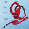 imageVoyager Stepin Lock Adjustable Cat Harness w Cat Leash Combo Set with Neoprene Handle 5ft  Supports Small Medium and Large Breed Cats by Best Pet Supplies  ArmyBlack Trim SHarness Leash Set Red