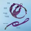 imageVoyager Stepin Lock Adjustable Cat Harness w Cat Leash Combo Set with Neoprene Handle 5ft  Supports Small Medium and Large Breed Cats by Best Pet Supplies  ArmyBlack Trim SPurple 327