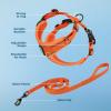 imageVoyager Stepin Lock Adjustable Cat Harness w Cat Leash Combo Set with Neoprene Handle 5ft  Supports Small Medium and Large Breed Cats by Best Pet Supplies  ArmyBlack Trim SOrange 327