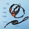 imageVoyager Stepin Lock Adjustable Cat Harness w Cat Leash Combo Set with Neoprene Handle 5ft  Supports Small Medium and Large Breed Cats by Best Pet Supplies  ArmyBlack Trim SBlack TrimOrange 327