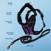 imageVoyager Stepin Lock Adjustable Cat Harness w Cat Leash Combo Set with Neoprene Handle 5ft  Supports Small Medium and Large Breed Cats by Best Pet Supplies  ArmyBlack Trim SHarness Leash Set PurpleBlack Trim