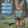 imageVoyager Stepin Lock Adjustable Cat Harness w Cat Leash Combo Set with Neoprene Handle 5ft  Supports Small Medium and Large Breed Cats by Best Pet Supplies  ArmyBlack Trim SBaby Blue 327
