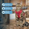 imageVoyager Stepin Lock Adjustable Cat Harness w Cat Leash Combo Set with Neoprene Handle 5ft  Supports Small Medium and Large Breed Cats by Best Pet Supplies  ArmyBlack Trim SRed 327