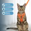 imageVoyager Stepin Lock Adjustable Cat Harness w Cat Leash Combo Set with Neoprene Handle 5ft  Supports Small Medium and Large Breed Cats by Best Pet Supplies  ArmyBlack Trim SOrange 327