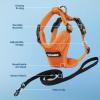 imageVoyager Stepin Lock Adjustable Cat Harness w Cat Leash Combo Set with Neoprene Handle 5ft  Supports Small Medium and Large Breed Cats by Best Pet Supplies  ArmyBlack Trim SHarness Leash Set Orange