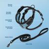 imageVoyager Stepin Lock Adjustable Cat Harness w Cat Leash Combo Set with Neoprene Handle 5ft  Supports Small Medium and Large Breed Cats by Best Pet Supplies  ArmyBlack Trim SBlack TrimBaby Blue 327