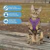 imageVoyager Stepin Lock Adjustable Cat Harness w Cat Leash Combo Set with Neoprene Handle 5ft  Supports Small Medium and Large Breed Cats by Best Pet Supplies  ArmyBlack Trim SPurple 327