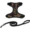imageVoyager Stepin Lock Adjustable Cat Harness w Cat Leash Combo Set with Neoprene Handle 5ft  Supports Small Medium and Large Breed Cats by Best Pet Supplies  ArmyBlack Trim SArmy 327