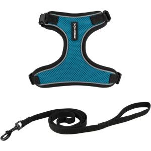 imageVoyager Stepin Lock Adjustable Cat Harness w Cat Leash Combo Set with Neoprene Handle 5ft  Supports Small Medium and Large Breed Cats by Best Pet Supplies  ArmyBlack Trim SBlack TrimTurquoise 327