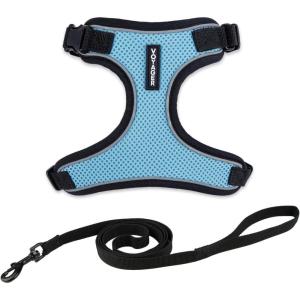 imageVoyager Stepin Lock Adjustable Cat Harness w Cat Leash Combo Set with Neoprene Handle 5ft  Supports Small Medium and Large Breed Cats by Best Pet Supplies  ArmyBlack Trim SBlack TrimBaby Blue 327