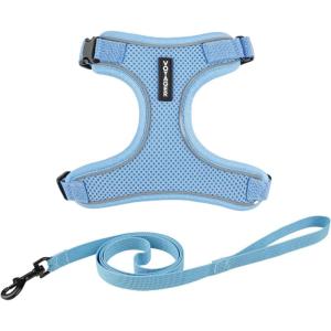 imageVoyager Stepin Lock Adjustable Cat Harness w Cat Leash Combo Set with Neoprene Handle 5ft  Supports Small Medium and Large Breed Cats by Best Pet Supplies  ArmyBlack Trim SBaby Blue 327