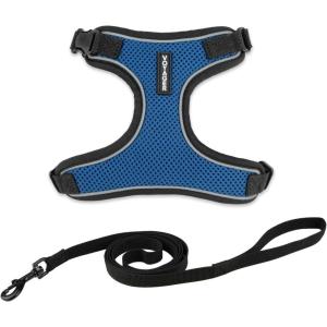 imageVoyager Stepin Lock Adjustable Cat Harness w Cat Leash Combo Set with Neoprene Handle 5ft  Supports Small Medium and Large Breed Cats by Best Pet Supplies  ArmyBlack Trim SBlack TrimRoyal Blue 327