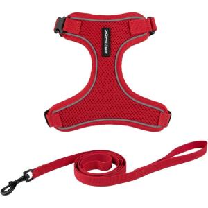 imageVoyager Stepin Lock Adjustable Cat Harness w Cat Leash Combo Set with Neoprene Handle 5ft  Supports Small Medium and Large Breed Cats by Best Pet Supplies  ArmyBlack Trim SRed 327