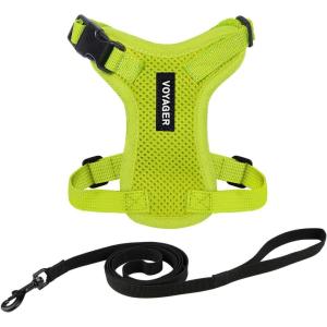 imageVoyager Stepin Lock Adjustable Cat Harness w Cat Leash Combo Set with Neoprene Handle 5ft  Supports Small Medium and Large Breed Cats by Best Pet Supplies  ArmyBlack Trim SHarness Leash Set Lime Green