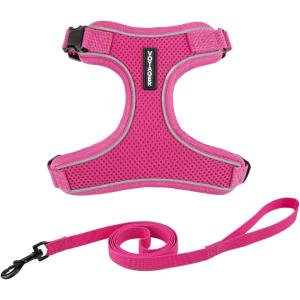 imageVoyager Stepin Lock Adjustable Cat Harness w Cat Leash Combo Set with Neoprene Handle 5ft  Supports Small Medium and Large Breed Cats by Best Pet Supplies  ArmyBlack Trim SFuchsia 327