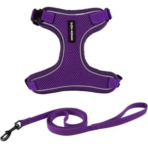 imageVoyager Stepin Lock Adjustable Cat Harness w Cat Leash Combo Set with Neoprene Handle 5ft  Supports Small Medium and Large Breed Cats by Best Pet Supplies  Red XSPurple 327