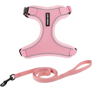 imageVoyager Stepin Lock Adjustable Cat Harness w Cat Leash Combo Set with Neoprene Handle 5ft  Supports Small Medium and Large Breed Cats by Best Pet Supplies  ArmyBlack Trim SPink 327