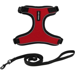 imageVoyager Stepin Lock Adjustable Cat Harness w Cat Leash Combo Set with Neoprene Handle 5ft  Supports Small Medium and Large Breed Cats by Best Pet Supplies  ArmyBlack Trim SBlack TrimRed 327