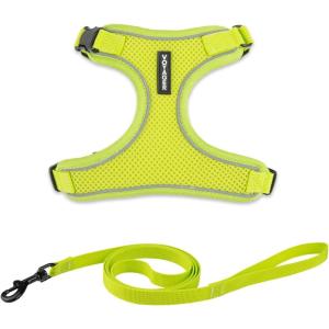 imageVoyager Stepin Lock Adjustable Cat Harness w Cat Leash Combo Set with Neoprene Handle 5ft  Supports Small Medium and Large Breed Cats by Best Pet Supplies  ArmyBlack Trim SLime 327