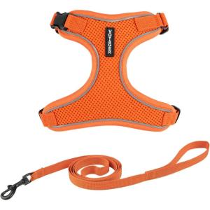 imageVoyager Stepin Lock Adjustable Cat Harness w Cat Leash Combo Set with Neoprene Handle 5ft  Supports Small Medium and Large Breed Cats by Best Pet Supplies  ArmyBlack Trim SOrange 327