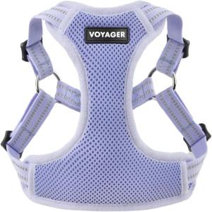 imageBest Pet Supplies Voyager Adjustable Dog Vest Harness Breathable No Pull Harness for Small Medium Large Dogs Harness for Walking Jogging Easy Stepin Reflective Stripes  Turquoise SHarness Lavender