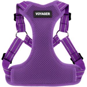 imageBest Pet Supplies Voyager Adjustable Dog Vest Harness Breathable No Pull Harness for Small Medium Large Dogs Harness for Walking Jogging Easy Stepin Reflective Stripes  Turquoise SHarness Purple