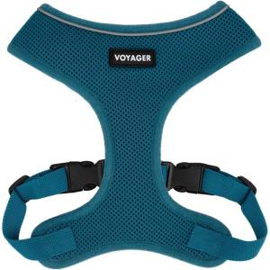 imageBest Pet Supplies Voyager Adjustable Dog Vest Harness Breathable No Pull Harness for Small Medium Large Dogs Harness for Walking Jogging Easy Stepin Reflective Stripes  Turquoise S220 Style Turquoise