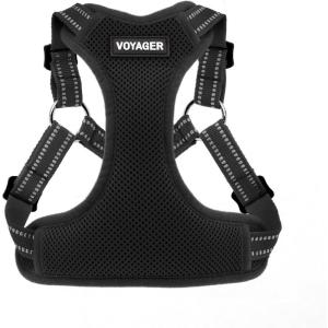imageBest Pet Supplies Voyager Adjustable Dog Vest Harness Breathable No Pull Harness for Small Medium Large Dogs Harness for Walking Jogging Easy Stepin Reflective Stripes  Turquoise SHarness Black