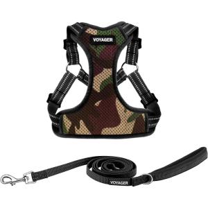 imageBest Pet Supplies Voyager Adjustable Dog Vest Harness Breathable No Pull Harness for Small Medium Large Dogs Harness for Walking Jogging Easy Stepin Reflective Stripes  Turquoise SHarness Leash Set Army Base