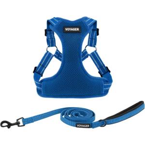 imageBest Pet Supplies Voyager Adjustable Dog Vest Harness Breathable No Pull Harness for Small Medium Large Dogs Harness for Walking Jogging Easy Stepin Reflective Stripes  Turquoise SHarness Leash Set Royal Blue