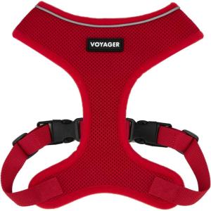 imageBest Pet Supplies Voyager Adjustable Dog Vest Harness Breathable No Pull Harness for Small Medium Large Dogs Harness for Walking Jogging Easy Stepin Reflective Stripes  Turquoise S220 Style Red