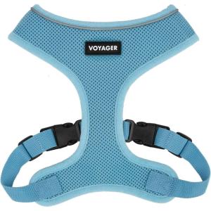 imageBest Pet Supplies Voyager Adjustable Dog Vest Harness Breathable No Pull Harness for Small Medium Large Dogs Harness for Walking Jogging Easy Stepin Reflective Stripes  Turquoise S220 Style Blue