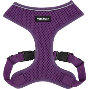 imageBest Pet Supplies Voyager Adjustable Dog Vest Harness Breathable No Pull Harness for Small Medium Large Dogs Harness for Walking Jogging Easy Stepin Reflective Stripes  Turquoise S220 Style Purple