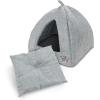 imagePet TentSoft Bed for Dog and Cat by Best Pet Supplies  Gray Linen 16quot x 16quot x H14quot