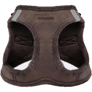 imageBest Pet Supplies  All Weather MeshPlush Reflective No Pull Harness for Small Medium Dogs Cats  Secure with Hook ampamp Loop Fastener Buckle Double DRings  Fuchsia Corduroy MChocolate Suede