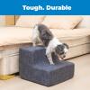 imageBest Pet Supplies Dog Stairs ampamp Steps  Foam Steps for Small Dogs ampamp Cats NonSlip Indoor Balanced Pet Step Support Dog Ramp No Assembly Ash Gray Linen 2Step 12inch HeightDark Gray Linen